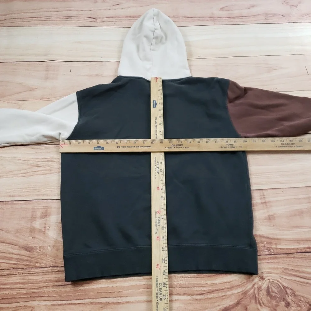 Adidas Sweater Mens Small Black Brown Colorblock Hoodie Sweatshirt Logo Adult‎